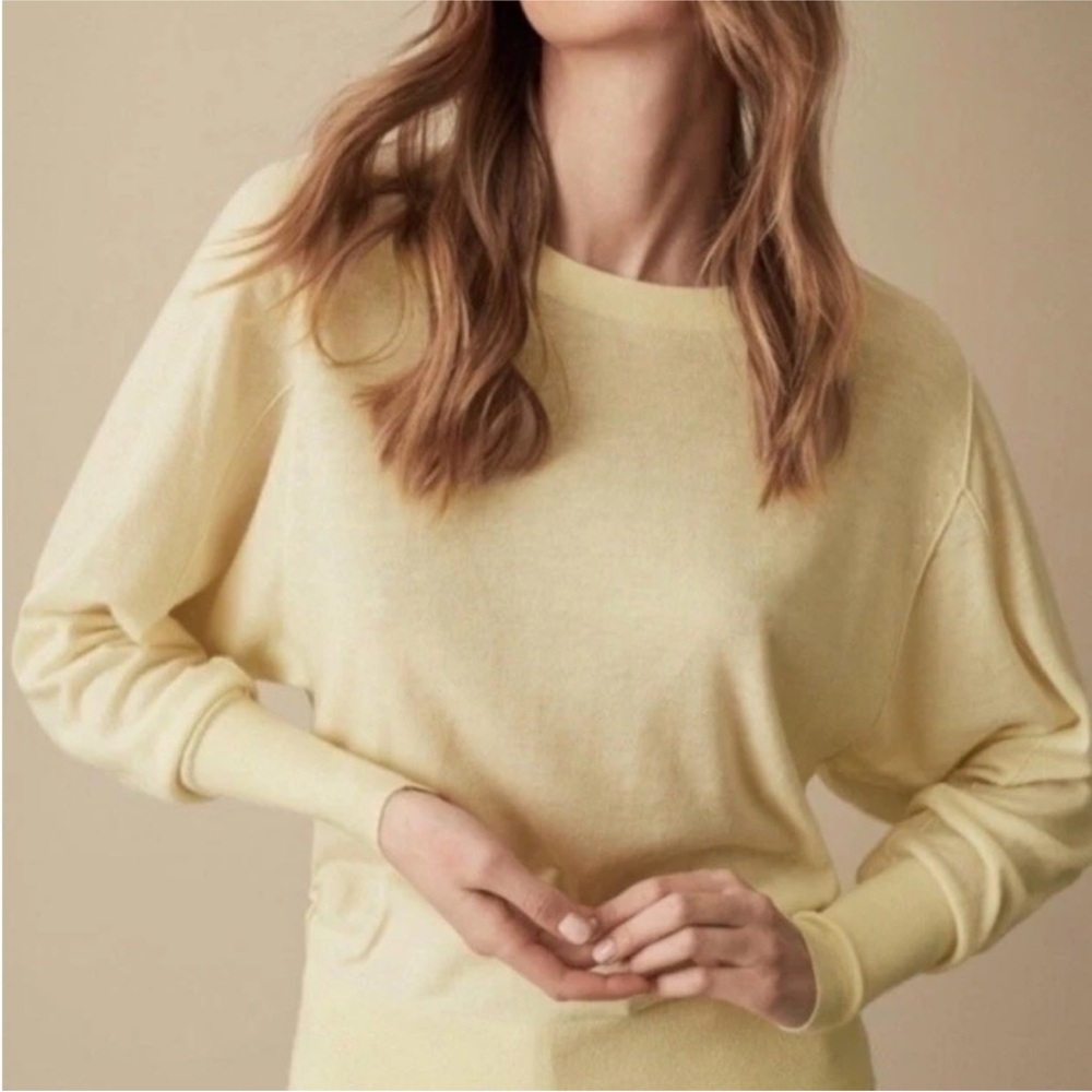 Reiss Soft Yellow Women's Crew Neck Sweater